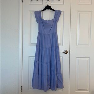 Charles Henry Light Blue Midi Dress